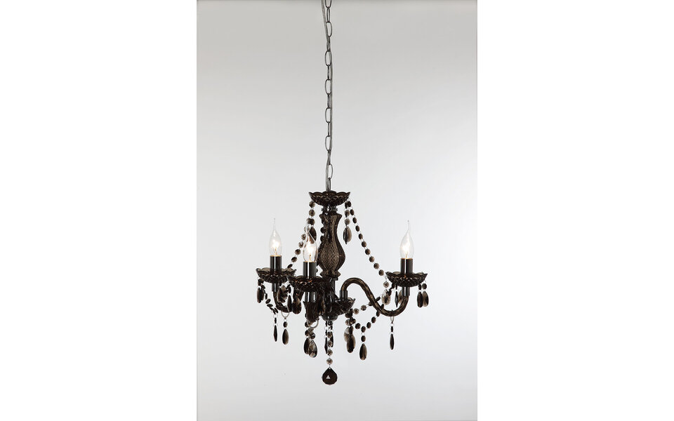 HLW LED Black LED Pendant Lamp Trion Lucy - 3-light LED Chandelier with E14 Fitting, Matte Black Aluminum