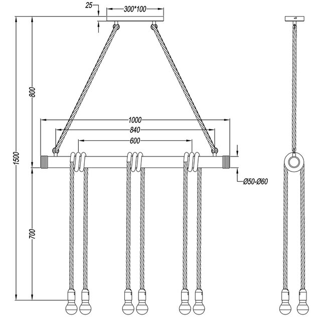 HLW LED LED Hanglamp Hout Trion Wolmi - Mat Bruin, 6x E27 Fitting, Robuust & Energiezuinig