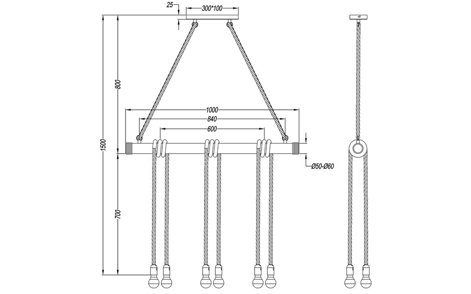 HLW LED LED Hanglamp Hout Trion Wolmi - Mat Bruin, 6x E27 Fitting, Robuust & Energiezuinig