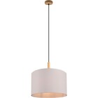 HLW LED LED Pendant Lamp Wood Trion Kiblon - Matte Brown, Round, E27 Fitting, Adjustable