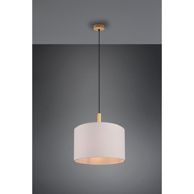 HLW LED LED Pendant Lamp Wood Trion Kiblon - Matte Brown, Round, E27 Fitting, Adjustable