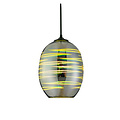 LED Pendant Lamp with Glass 3D Effect - Oval Chrome, Adjustable, E27 LED Lamp