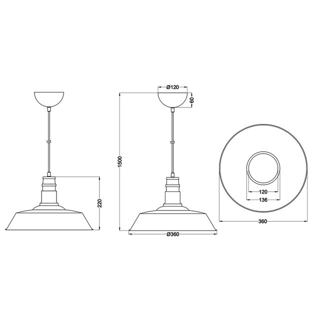 HLW LED LED Pendant Lamp Trion Wulo - Round Matte Nickel Aluminum, E27 Fitting, Modern Design