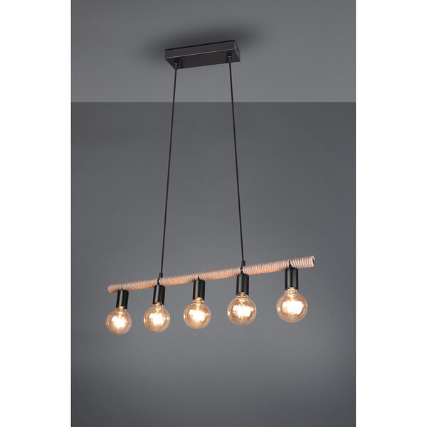 HLW LED Zwarte LED Hanglamp Trion Ranin - Rechthoekig, Mat Zwart & 5 Lichtpunten HLW LED Zwarte LED Hanglamp Trion Ranin - Rechthoekig, Mat Zwart & 5 Lichtpunten