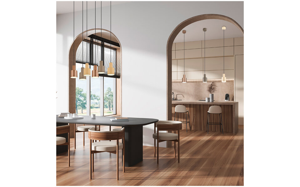 HLW LED Stylish Metal LED Pendant Lamp Trion Dago - Beige, Adjustable, E27 HLW LED Stylish Metal LED Pendant Lamp Trion Dago - Beige, Adjustable, E27