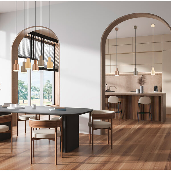 HLW LED Stijlvolle Metalen LED Hanglamp Trion Dago - Beige, Verstelbaar, E27 HLW LED Stijlvolle Metalen LED Hanglamp Trion Dago - Beige, Verstelbaar, E27