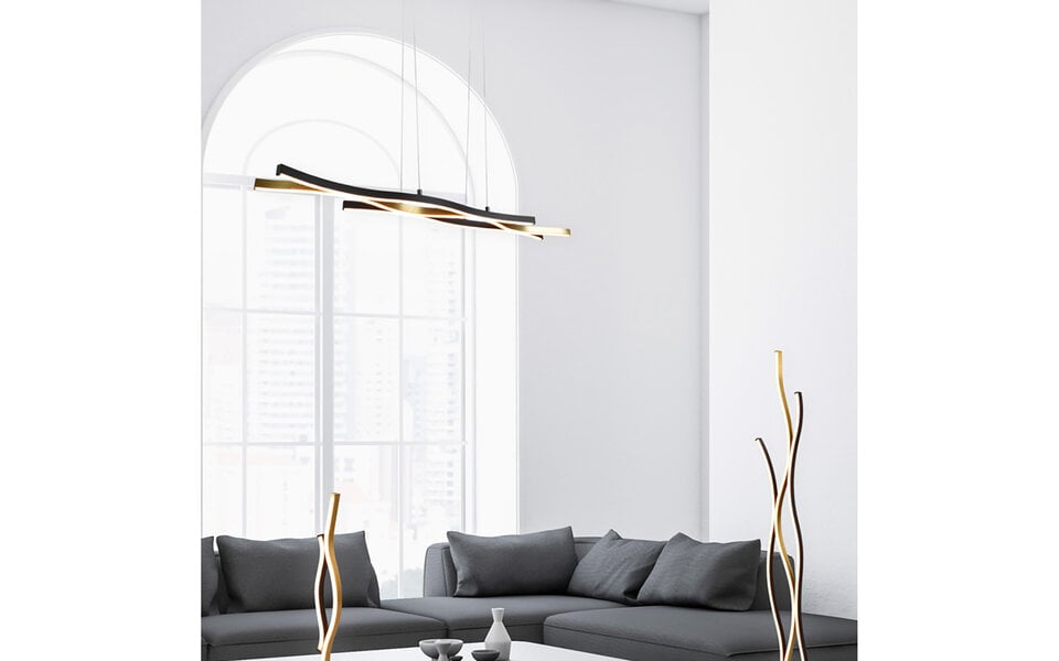 HLW LED Dimbare Gouden LED Hanglamp 35W - Metalen LED Lamp Trion Laz met Aanpasbare Kleur HLW LED Dimbare Gouden LED Hanglamp 35W - Metalen LED Lamp Trion Laz met Aanpasbare Kleur