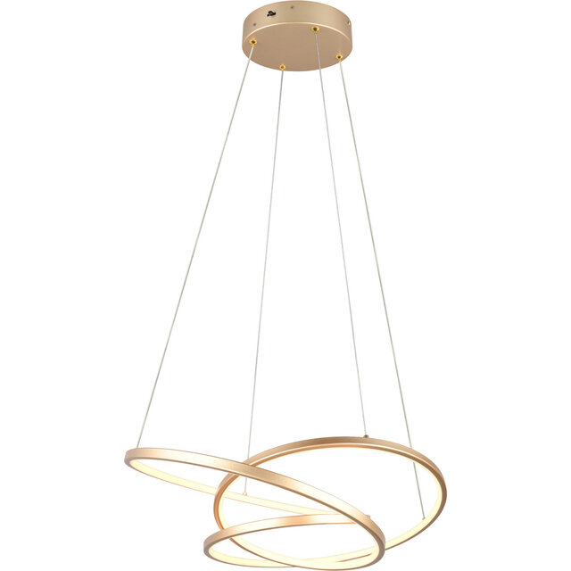 Dimbare Gouden Metalen LED Hanglamp 34W - Trion Alvin Verlichting per ruimte