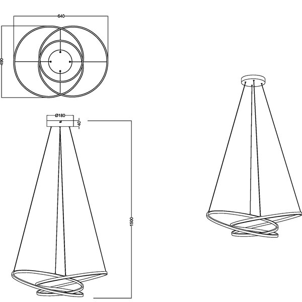 HLW LED LED Hanglamp Trion Alvin - Dimbaar, Goud, Metaal, 34W, Aanpasbare Kleur HLW LED LED Hanglamp Trion Alvin - Dimbaar, Goud, Metaal, 34W, Aanpasbare Kleur