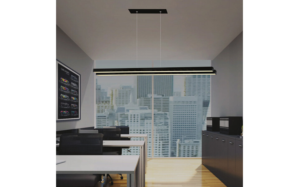 HLW LED Stijlvolle LED Hanglamp 35W met Neutraal Wit Licht - Zwart & Wit Aluminium