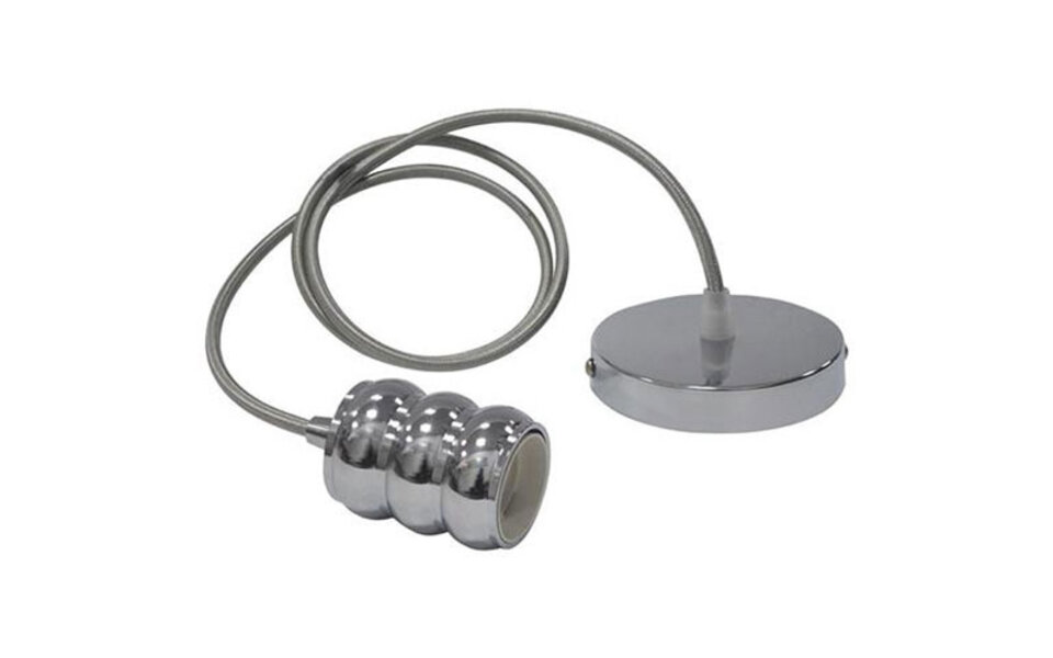 HLW LED Industrial LED Pendant Lamp Round Matte Chrome Aluminum - E27, Adjustable