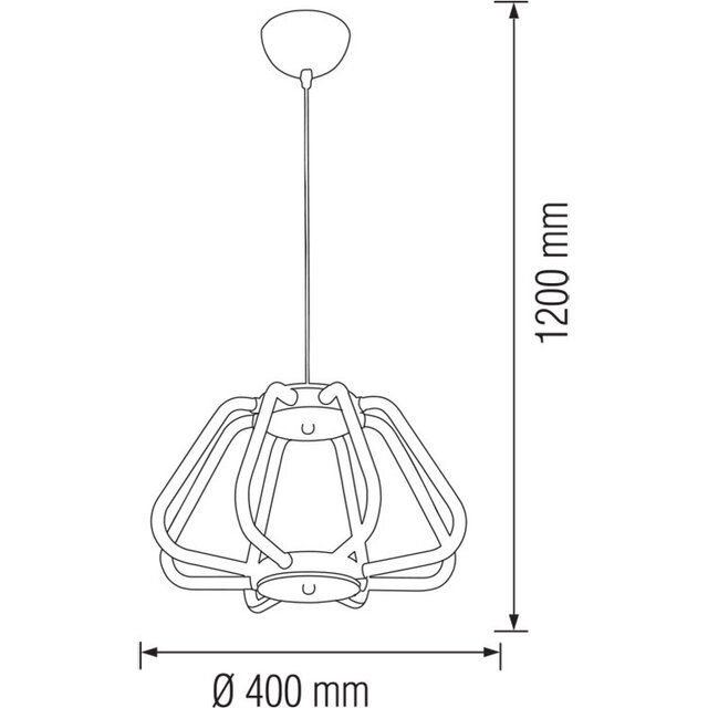 HLW LED Industrial LED Pendant Lamp Phoena 38W - Oval, Neutral White 4000K, Gloss Chrome