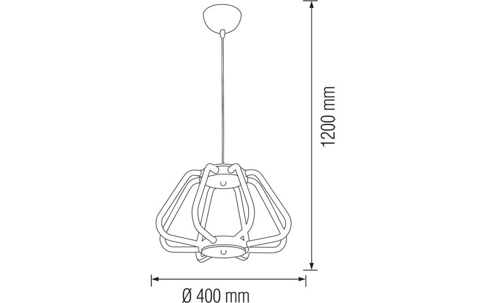 HLW LED Industrial LED Pendant Lamp Phoena 38W - Oval, Neutral White 4000K, Gloss Chrome
