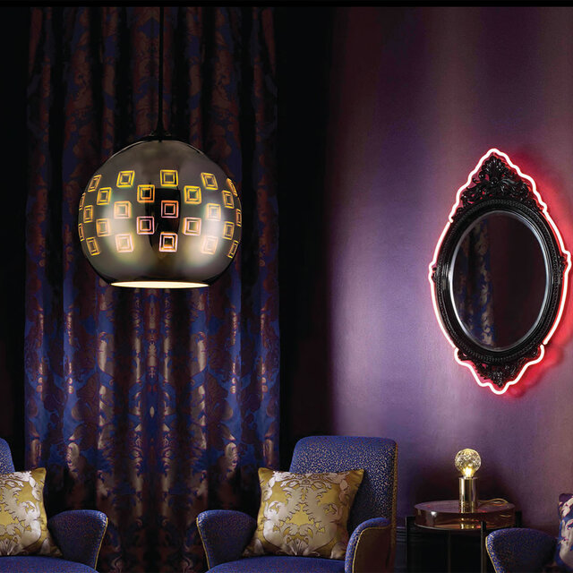 Ronde LED hanglamp van chroom met 3D glas, modern design, verstelbaar, geschikt voor E27 lampen tot 60W