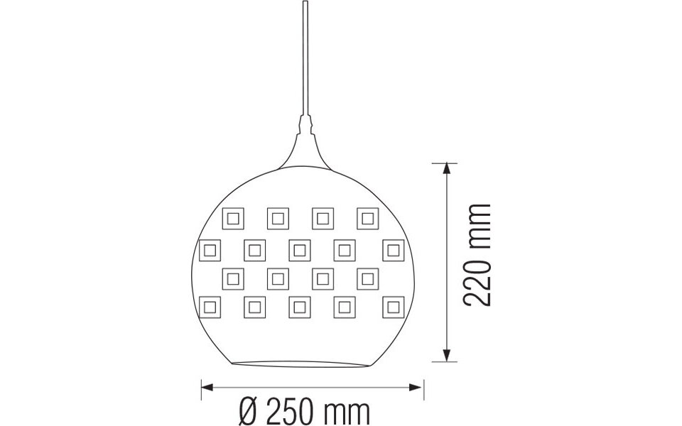 HLW LED LED Pendant Lamp with Glass 3D Round - Spectra Chrome - E27 Fitting, Adjustable Height HLW LED LED Pendant Lamp with Glass 3D Round - Spectra Chrome - E27 Fitting, Adjustable Height