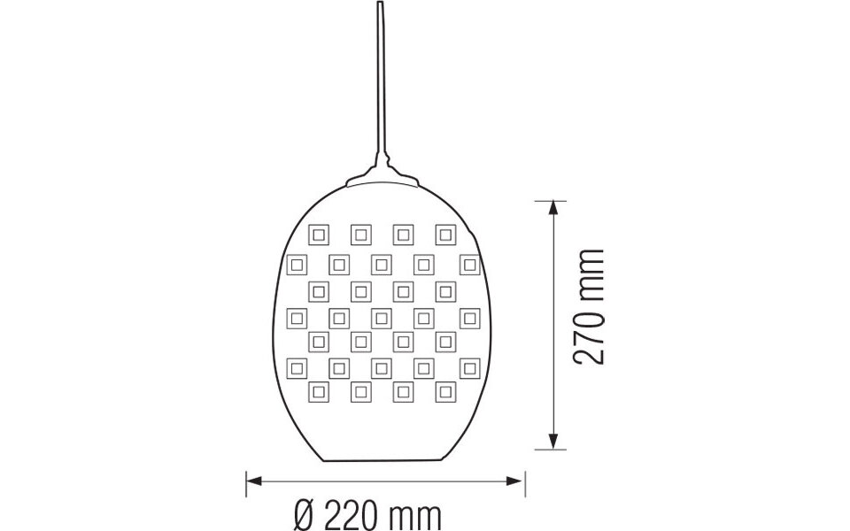HLW LED LED Pendant Lamp with Glass 3D - Oval Chrome Design - E27, Max 60W HLW LED LED Pendant Lamp with Glass 3D - Oval Chrome Design - E27, Max 60W