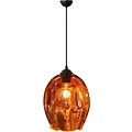 LED Pendant Lamp Meteorum XL - Oval Copper Glass, Adjustable, E27 Fitting