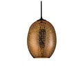 LED Hanglamp met Glas 3D Effect - Ovaal Koper Quanta, Geschikt voor LED lamp E27