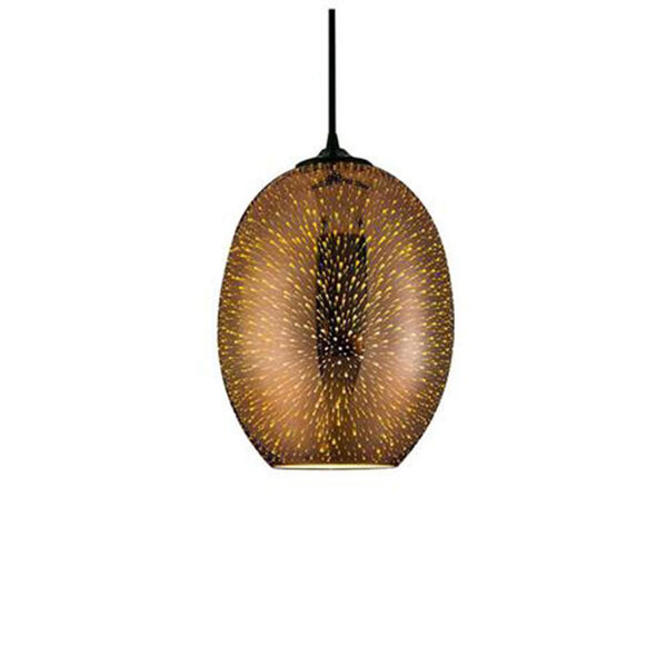 HLW LED LED Hanglamp met Glas 3D Effect - Ovaal Koper Quanta, Geschikt voor LED lamp E27 HLW LED LED Hanglamp met Glas 3D Effect - Ovaal Koper Quanta, Geschikt voor LED lamp E27