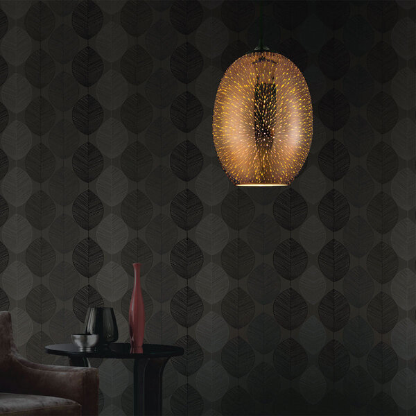 HLW LED LED Hanglamp met Glas 3D Effect - Ovaal Koper Quanta, Geschikt voor LED lamp E27 HLW LED LED Hanglamp met Glas 3D Effect - Ovaal Koper Quanta, Geschikt voor LED lamp E27