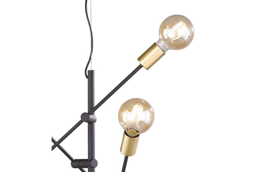 HLW LED Gold LED Pendant Lamp Trion Ross - 6-light E27 Fitting, Matte Gold, Aluminum