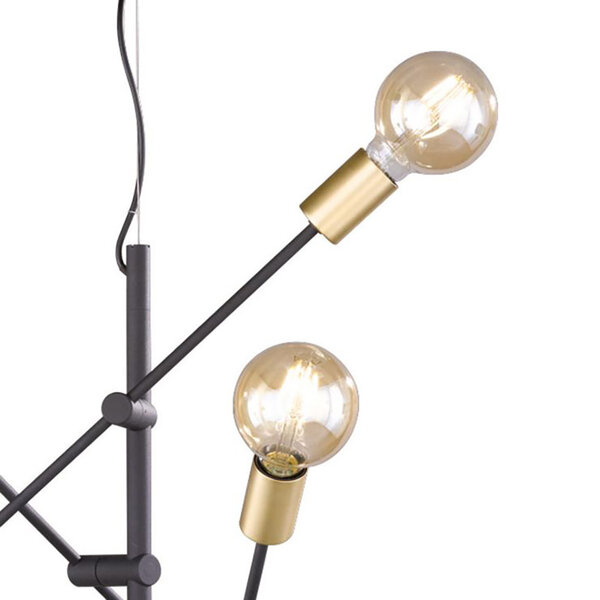 HLW LED Gouden LED Hanglamp Trion Ross - 6-lichts E27 Fitting, Mat Goud, Aluminium HLW LED Gouden LED Hanglamp Trion Ross - 6-lichts E27 Fitting, Mat Goud, Aluminium