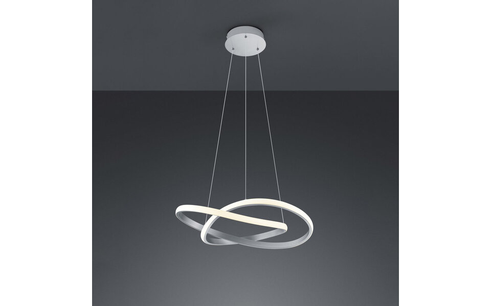 HLW LED Dimbare LED Hanglamp 27.5W Warm Wit - Mat Nikkel Aluminium Design