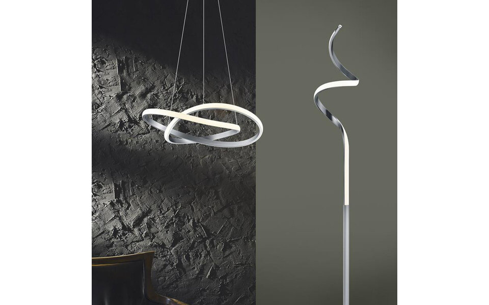 HLW LED Dimbare LED Hanglamp 27.5W Warm Wit - Mat Nikkel Aluminium Design