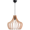 LED Pendant Lamp Wood - Trion Wody with E27 Fitting and Matte Light Brown