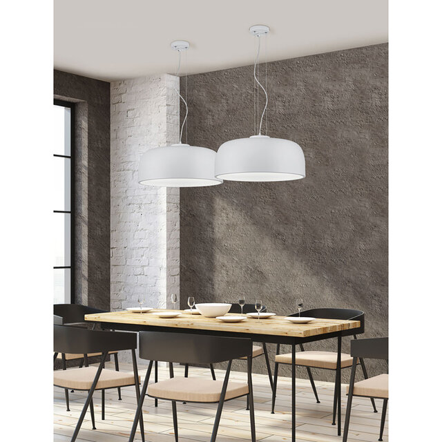 HLW LED LED Hanglamp Trion Barnon - Mat Wit Aluminium, 4-lichts met E27 fitting