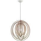 HLW LED LED Pendant Lamp Wood - Trion Bola Round Design with E27 Fitting and Matte Light Brown
