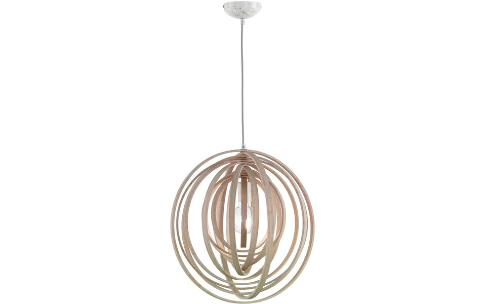 HLW LED LED Hanglamp Hout - Trion Bola Rond Design met E27 Fitting en Mat Lichtbruin