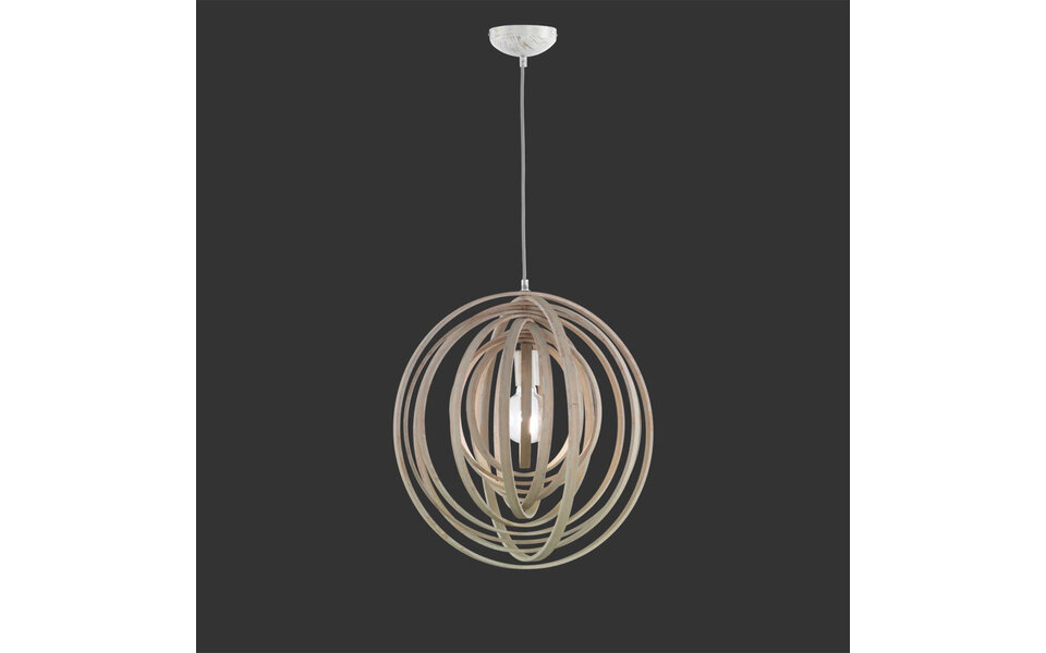 HLW LED LED Hanglamp Hout - Trion Bola Rond Design met E27 Fitting en Mat Lichtbruin