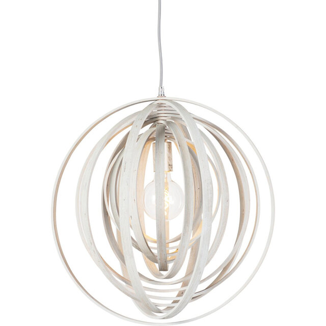 HLW LED LED Hanglamp Hout - Trion Bola Rond Design met E27 Fitting en Mat Lichtbruin