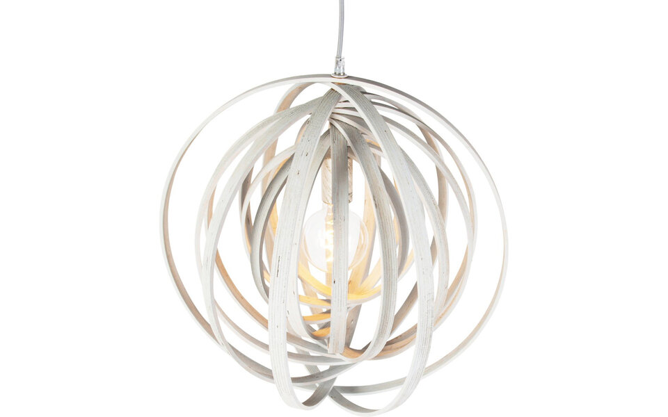 HLW LED LED Hanglamp Hout - Trion Bola Rond Design met E27 Fitting en Mat Lichtbruin