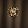 HLW LED LED Pendant Lamp Wood - Trion Bola Round Design with E27 Fitting and Matte Light Brown