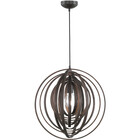 HLW LED LED Pendant Lamp Wood Trion Bola - E27 Socket, Round and Matte Dark Brown