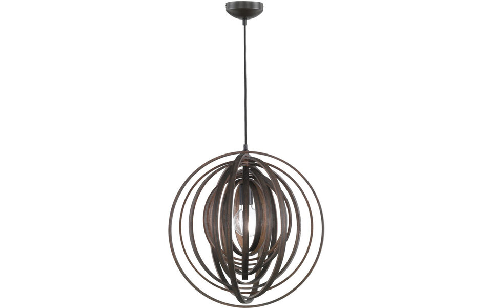 HLW LED LED Hanglamp Hout Trion Bola - E27 Fitting, Rond en Mat Donkerbruin