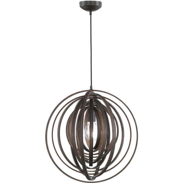 HLW LED LED Hanglamp Hout Trion Bola - E27 Fitting, Rond en Mat Donkerbruin HLW LED LED Hanglamp Hout Trion Bola - E27 Fitting, Rond en Mat Donkerbruin
