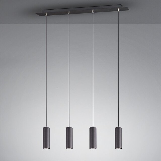 HLW LED LED Pendant Lamp Trion Mary - Matte Black Aluminum, 4-light with GU10