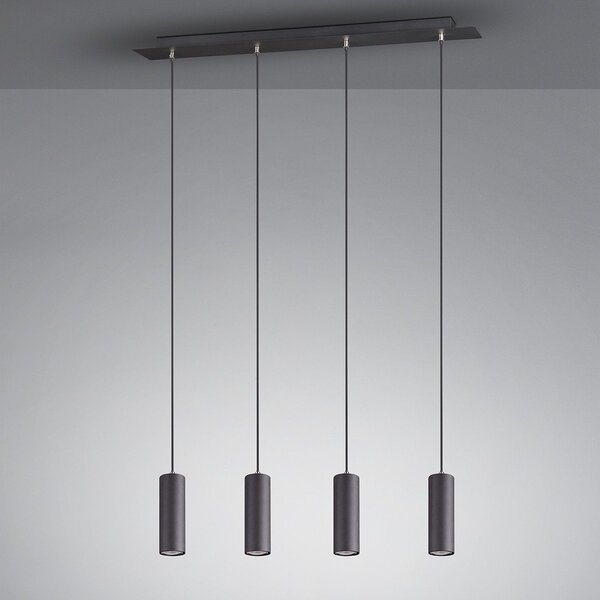 HLW LED LED Hanglamp Trion Mary - Mat Zwart Aluminium, 4-lichts met GU10 HLW LED LED Hanglamp Trion Mary - Mat Zwart Aluminium, 4-lichts met GU10