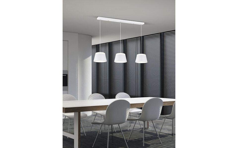 HLW LED White LED Pendant Lamp Trion Barnaness - 6 Lights, Matte White Aluminum, E14