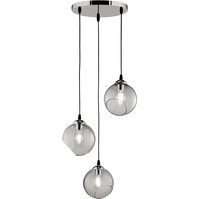 LED Hanglamp Trion Klino - 3-lichts Mat Chroom Rookkleur