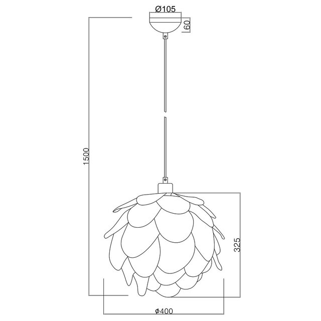 Ronde LED hanglamp in mat chroom met E27 fitting en modern design, 40W vermogen