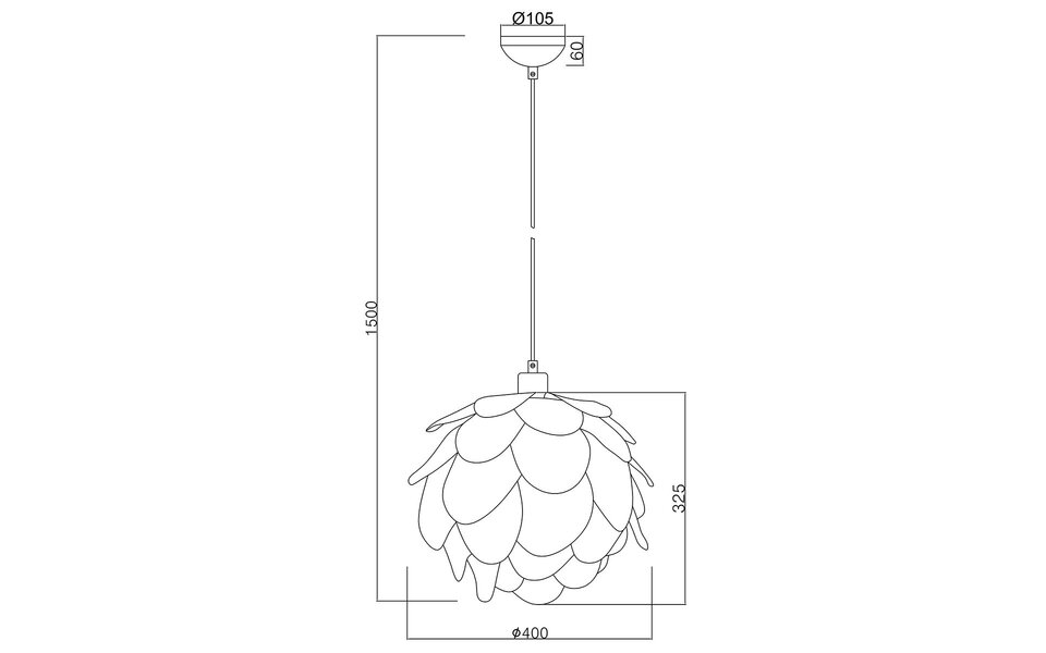 HLW LED LED Pendant Lamp Trion Klova - Matte Chrome Aluminum with E27 Socket