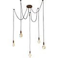 LED Pendant Lamp Cardino - 5-light Round Antique Copper with E27 Fittings