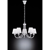 witte moderne hanglamp met 5 lichtpunten van mat wit aluminium en 28W LED verlichting