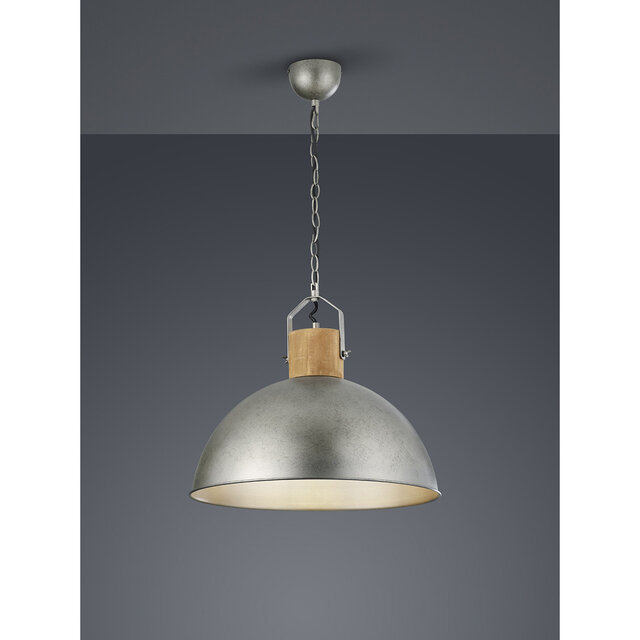 Ronde LED hanglamp in antiek nikkel met E27 fitting en modern design, 60W vermogen Ronde LED hanglamp in antiek nikkel met E27 fitting en modern design, 60W vermogen
