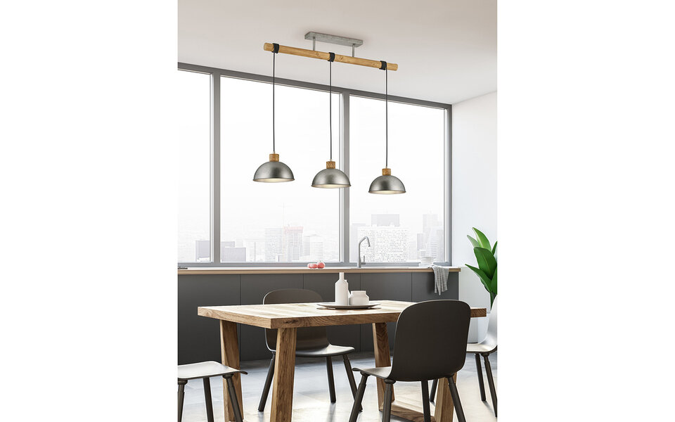 HLW LED LED Pendant Lamp Trion Delvira - 3-light Round Antique Nickel Aluminum HLW LED LED Pendant Lamp Trion Delvira - 3-light Round Antique Nickel Aluminum