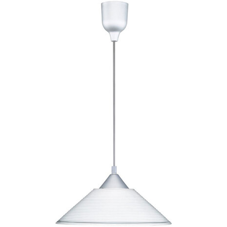 Stoffen LED Hanglamp Trion Dikon - Witte LED Hanglamp met E27 Fitting, Rond Design Stoffen LED Hanglamp Trion Dikon - Witte LED Hanglamp met E27 Fitting, Rond Design